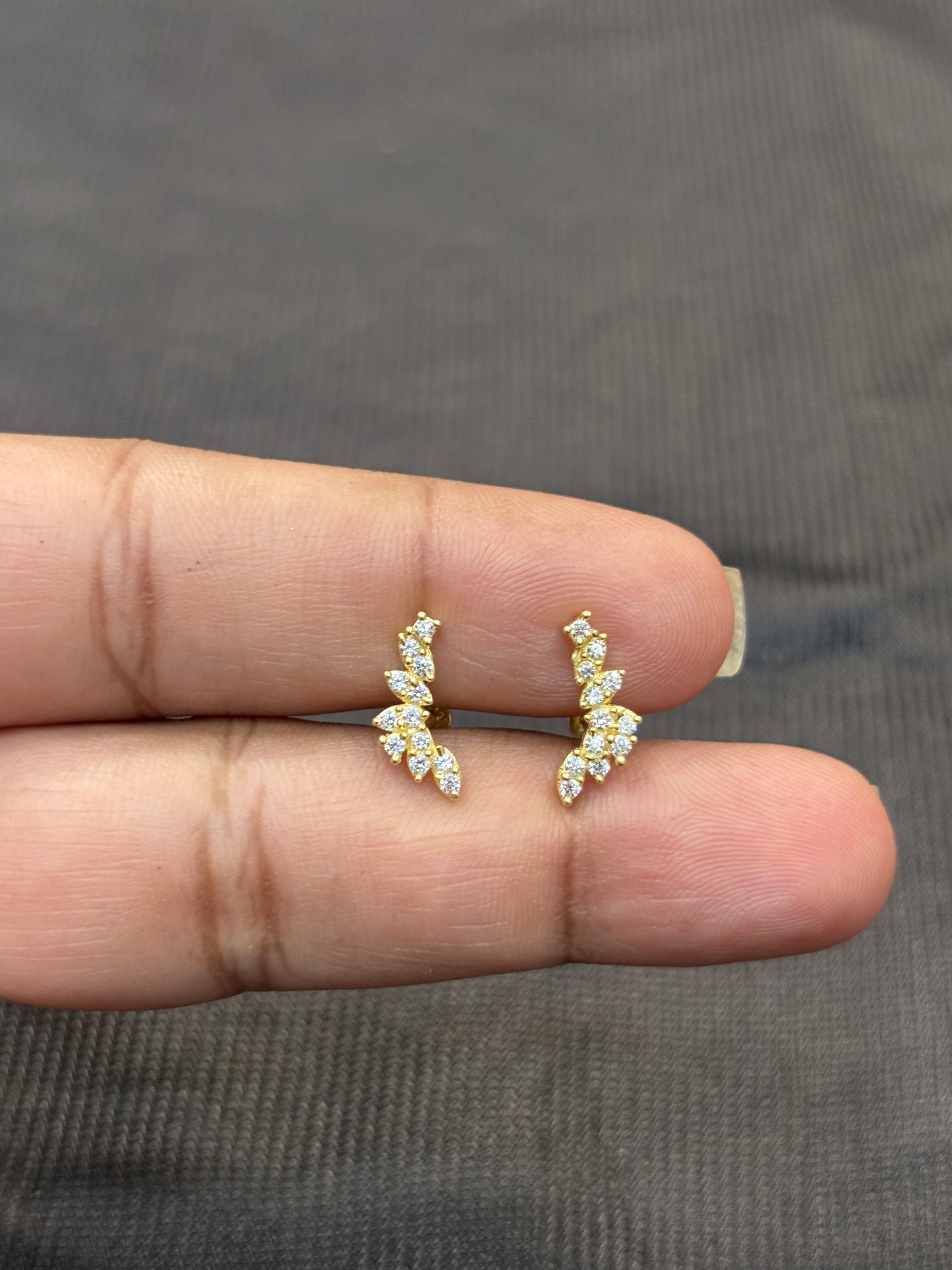Silver fancy helix second stud with rosegold finish