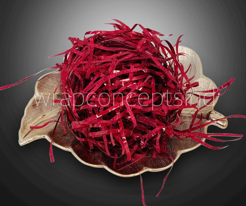 Metallic Paper Grass - Maroon