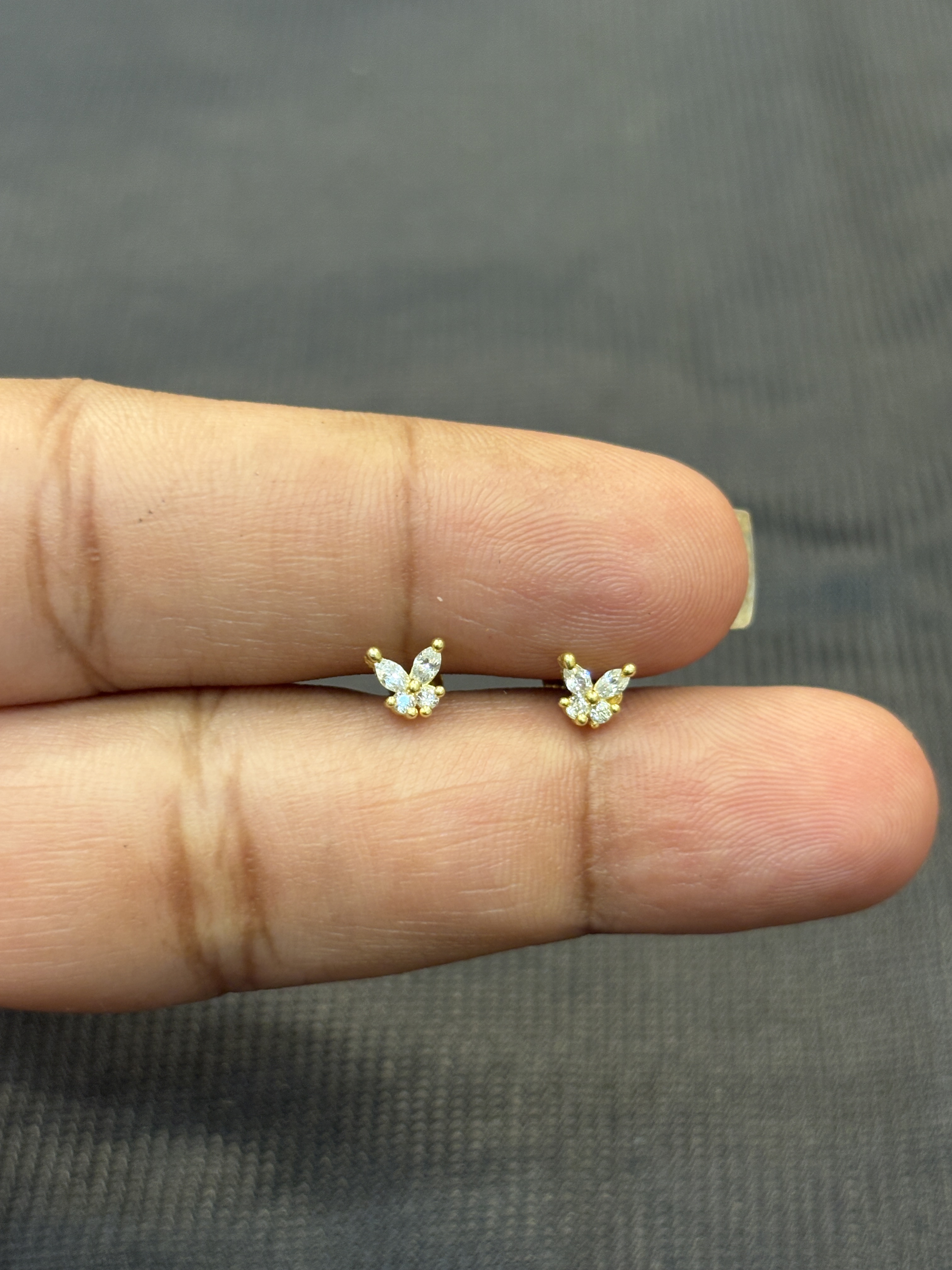 Silver stone butterfly with gold finish