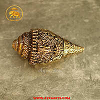 Premium Brass Vishnu Murthi Engraved Shank - 4.5 Inch Length