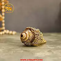 Premium Brass Vishnu Murthi Engraved Shank - 4.5 Inch Length