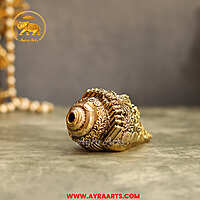 Premium Brass Vishnu Murthi Engraved Shank - 4.5 Inch Length