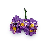 Paper Flowers with Yellow Pollen - Purple