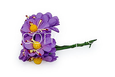 Paper Flowers with Yellow Pollen - Purple