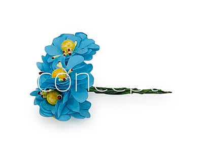 Paper Flowers with Yellow Pollen - Blue