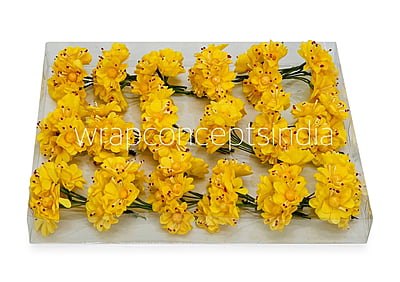 Paper Flowers with Yellow Pollen - Yellow