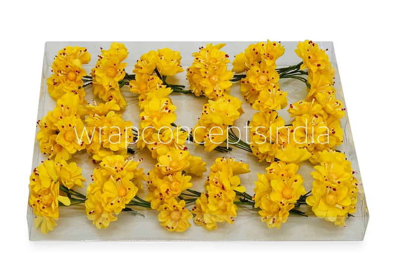 Paper Flowers with Yellow Pollen - Yellow