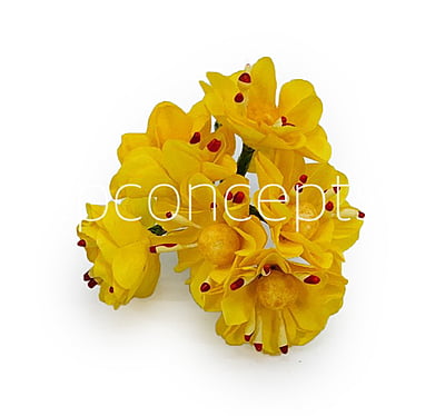 Paper Flowers with Yellow Pollen - Yellow