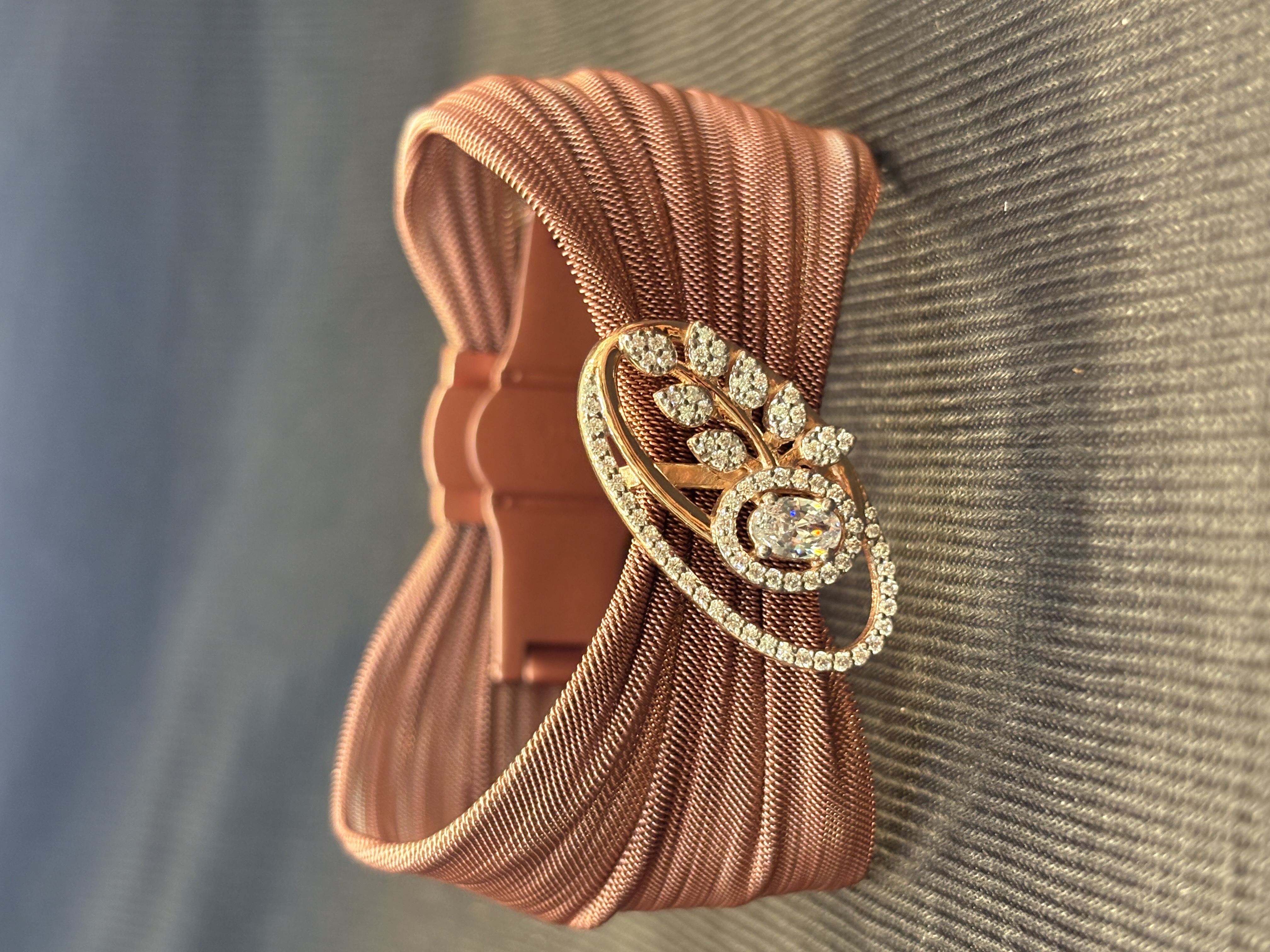 Silver mayuri cuff with rosegold finish
