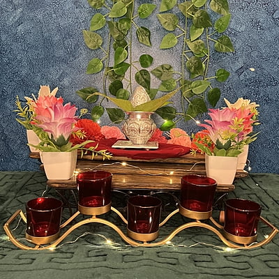 German Silver Kalash Cocnut And Peetam