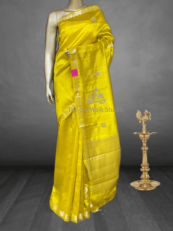 Prahba - The Pure Mango Silk Banarasi Handloom Saree 19328