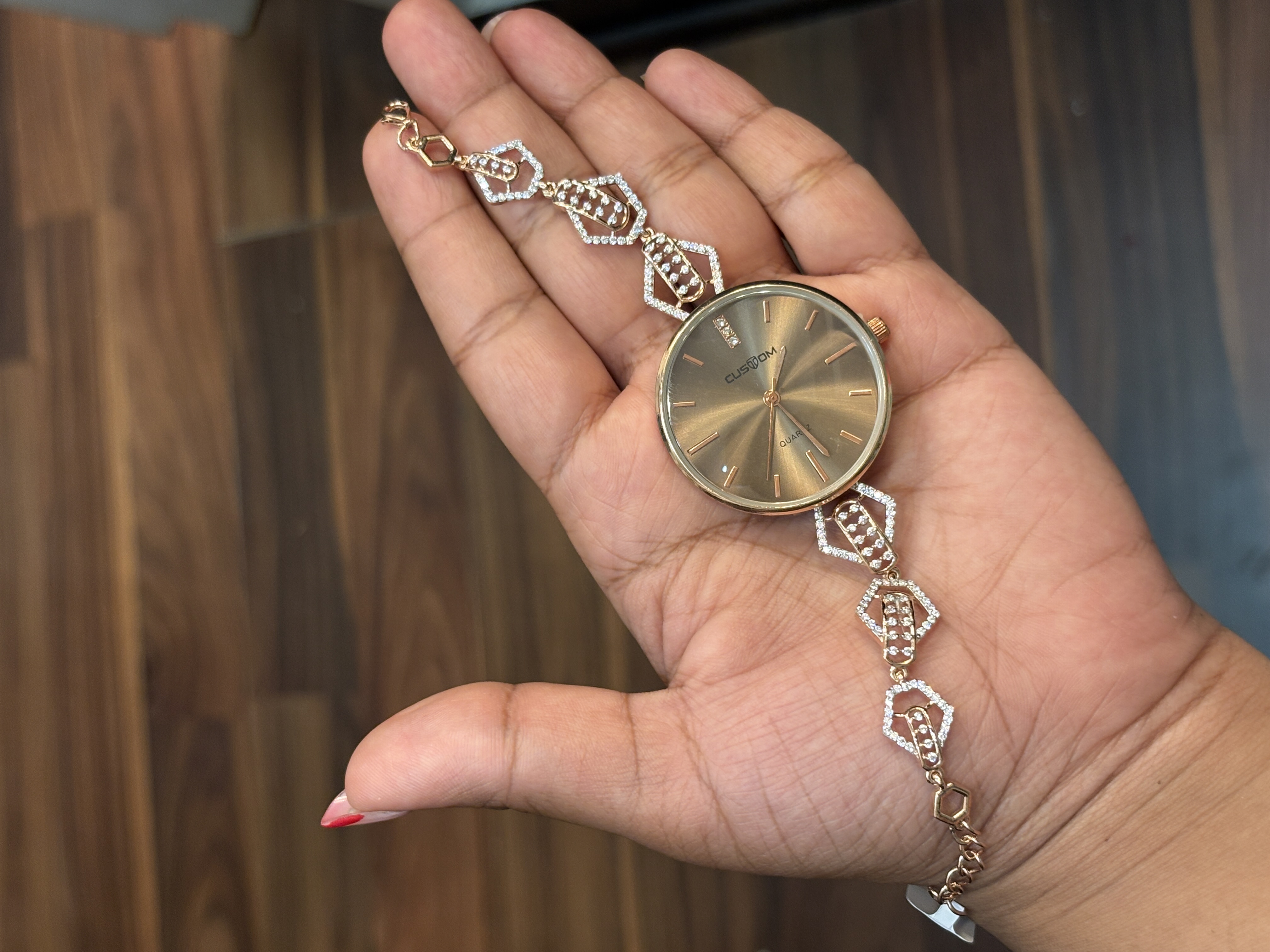 Silver raha watches with rosegold finish