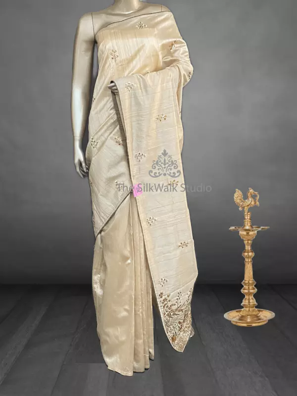 Tamanna - Simple Embroidered Semi Tussar Sarees 9726