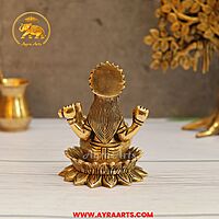 Brass Saraswati Idol Pooja Room Decor & Good Luck Gift - 4.5 Inch Height