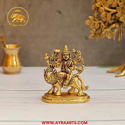 Brass Durga Devi Idol - 3.5 Inch Height