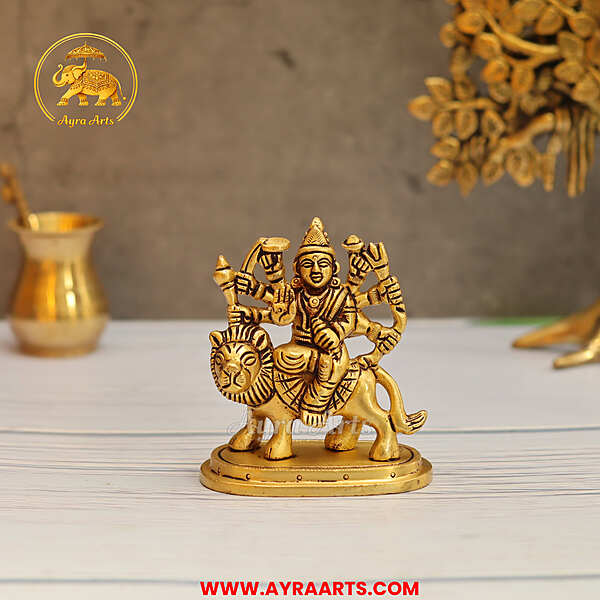 Brass Durga Devi Idol - 3.5 Inch Height