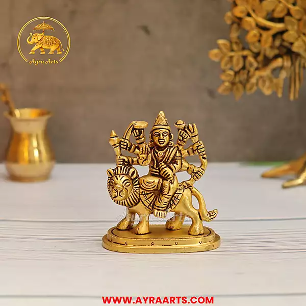Brass Durga Devi Idol - 3.5 Inch Height