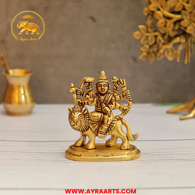 Brass Durga Devi Idol - 3.5 Inch Height