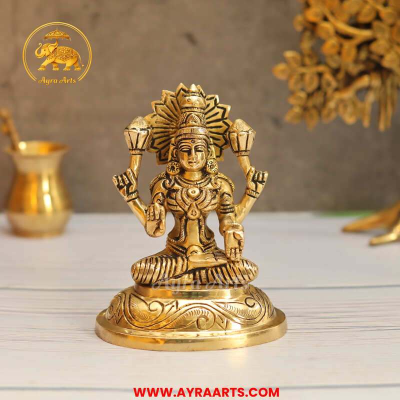 Brass Lakshmi Devi Idol - 5 Inch Height