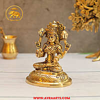 Brass Lakshmi Devi Idol - 5 Inch Height