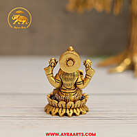 Brass Lakshmi Sitting On Lotus Idol - 2.5 Inch Height