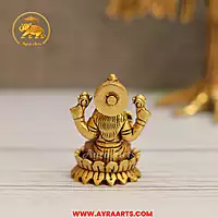 Brass Lakshmi Sitting On Lotus Idol - 2.5 Inch Height