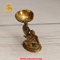 Premium Small Brass Diya with Peacock Design – 3.2 Inch Height