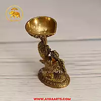 Premium Small Brass Diya with Peacock Design – 3.2 Inch Height