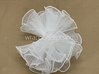 White Organza Frill Both side Pearl