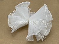 White Organza Frill Both side Pearl