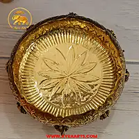 Premium Brass Ashtalakshmi Urli Decorative Bowl - 9 Inch Length