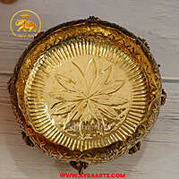 Premium Brass Ashtalakshmi Urli Decorative Bowl - 9 Inch Length