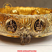 Premium Brass Ashtalakshmi Urli Decorative Bowl - 12.5 Inch Length
