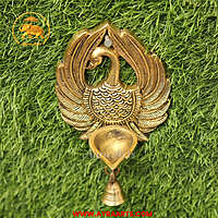 Brass Peacock Wall Hanging 9 Inch Height