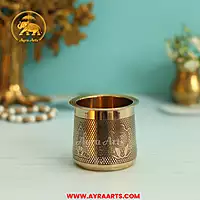 Brass Shank Chakra Namah Panch Patra - 2.5 Inch Height
