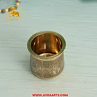 Brass Shank Chakra Namah Panch Patra - 2.5 Inch Height