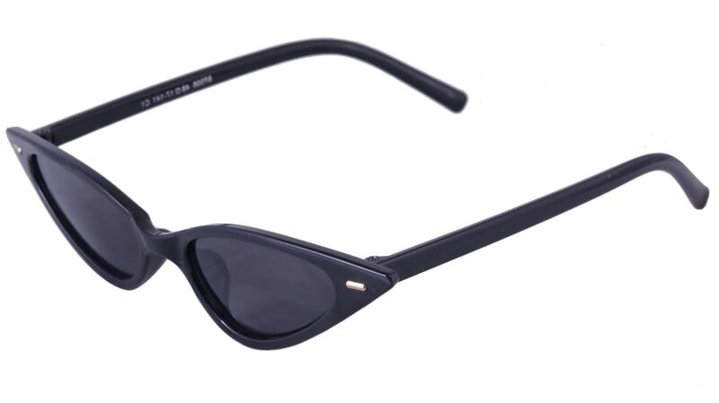 Female Small Cat Eye Sunglasses. Black Color UV Protected Lens. Black Color Frame.