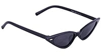 Soigné Female Small Cat Eye Sunglasses.Black Frame.Black Lens with Strings.Black