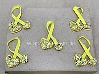 Two Hearts on a Ribbon - Yellow
