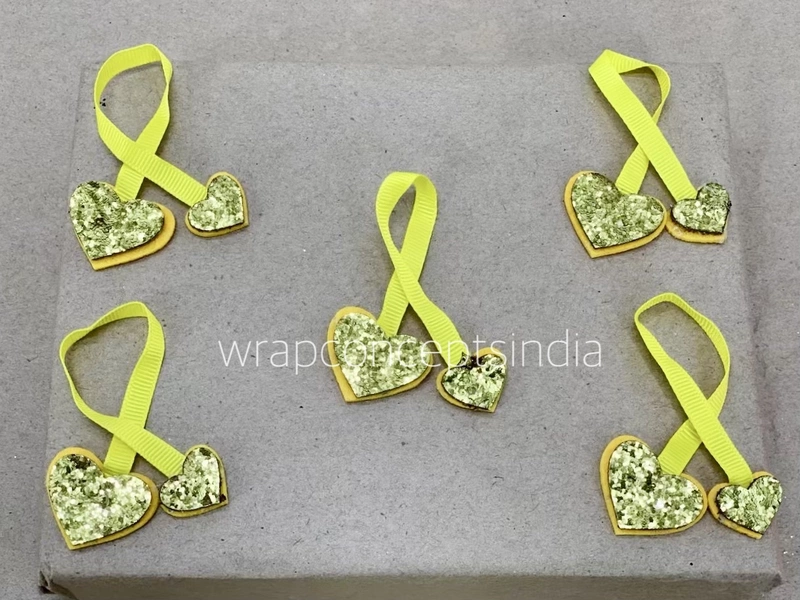 Two Hearts on a Ribbon - Yellow
