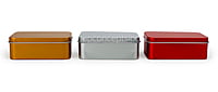 Rectangle Tins - Bronze/Red/Silver (Pack of 6)