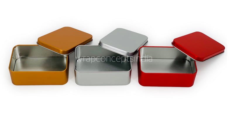 Rectangle Tins - Bronze/Red/Silver (Pack of 6) Rectangle Tins - Bronze/Red/Silver (Pack of 6)