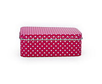 Hot Pink Polka Rectangle Tins (Pack of 6)