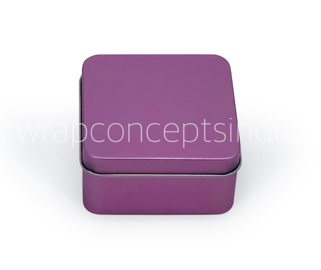 Square Tins - Bronze/Red/Lilac (Pack of 6)