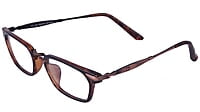 Combo Offers Soigné Unisex Large Rectangular Spectacle Frames.Multi Color - with Soigné PU Leather Pouch For Sunglasses & Spectacle Frames. Shiny Black-1qty