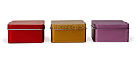 Square Tins - Bronze/Red/Lilac (Pack of 6)