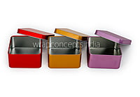 Square Tins - Bronze/Red/Lilac (Pack of 6)