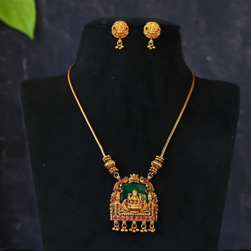 PEACOCK DOLLAR IN FULL LONG HARAM DESIGN WITH GREEN BEAD