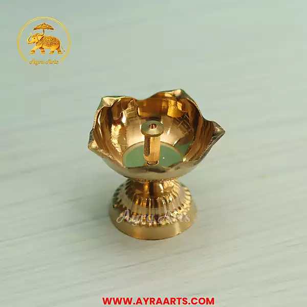 Brass Kali Star Design Diya - Size 1