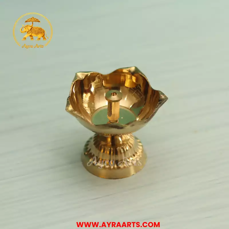 Brass Kali Star Design Diya - Size 1